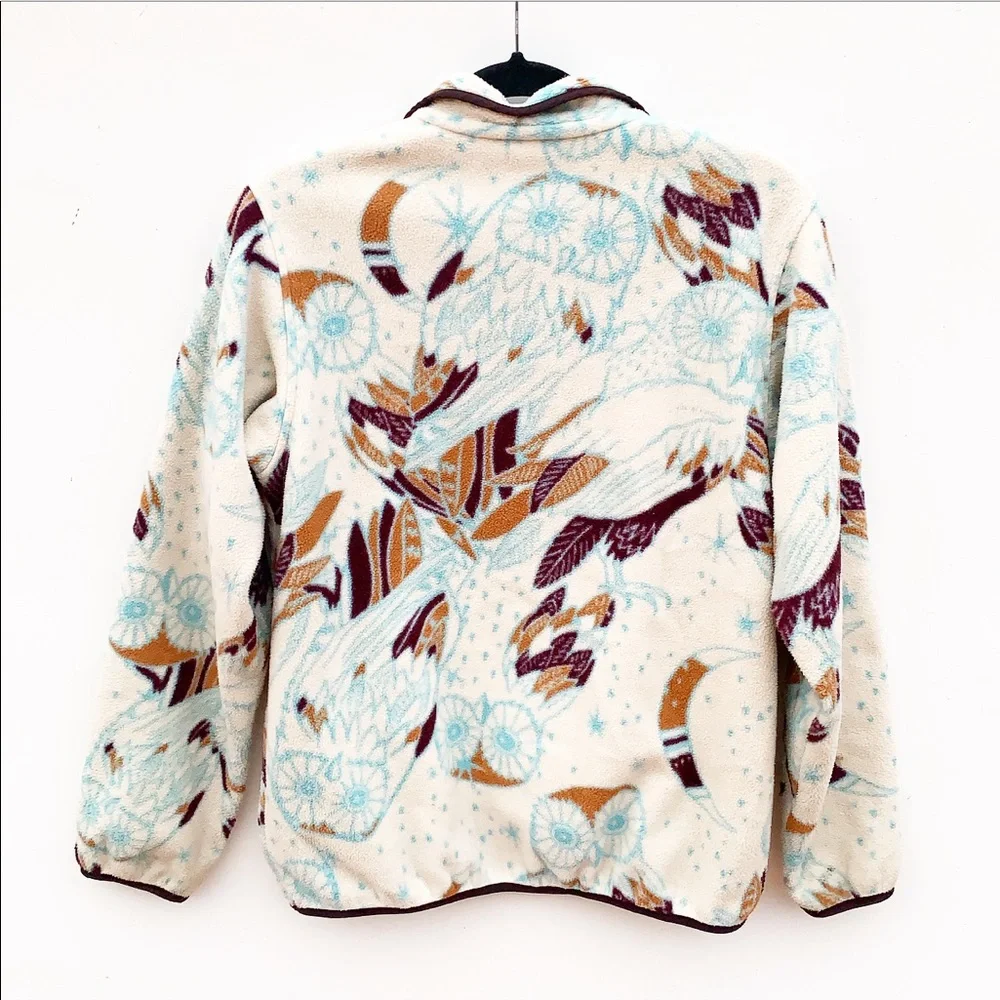Patagonia Synchilla Cream and Brown Owl Fleece Hoodie - Picture 6 of 6